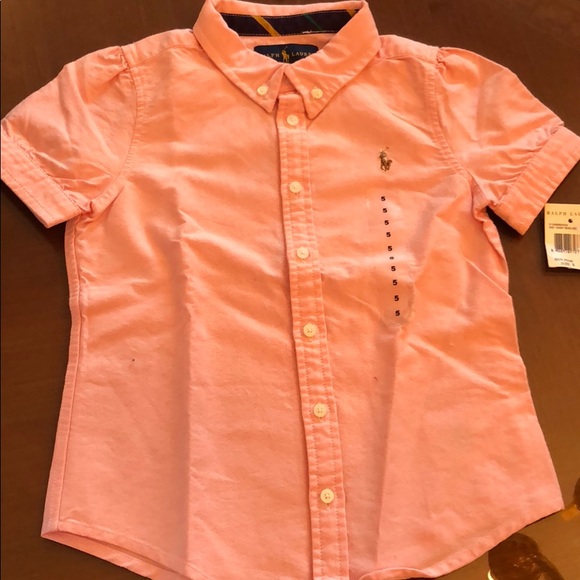 peach polo button down